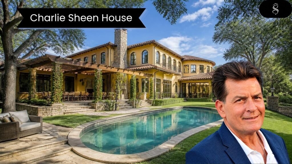 Luxury Mediterranean-style mansion with a curved swimming pool and manicured lawn in bright daylight